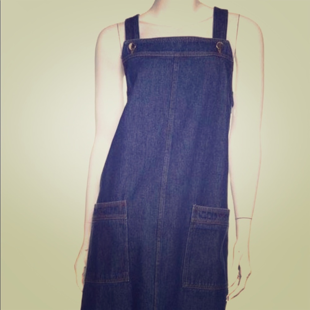 Victoria Beckham denim pinafore dress